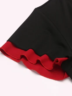 Outlet Retro Stage 1960s Button Slit Bodycon Dress Black
