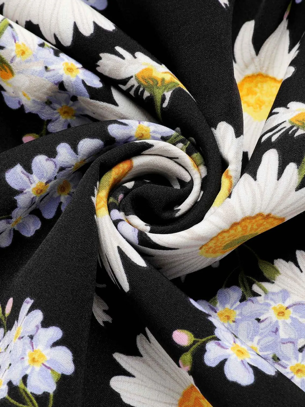 Clearance Retro Stage 1940s Cap Sleeve Daisy Dress Black