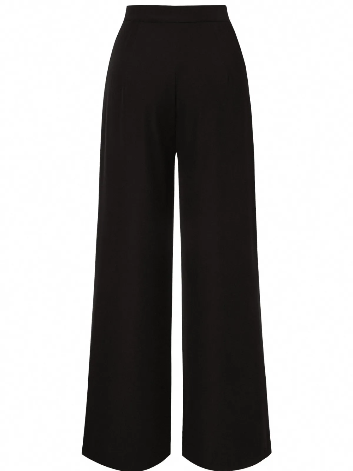 Fashion Retro Stage 1950s Contrast Trim Straight-Leg Pants Black