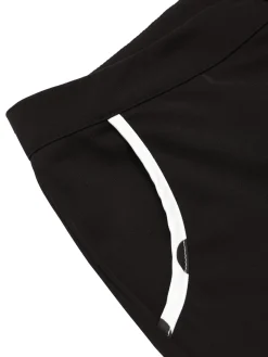 Fashion Retro Stage 1950s Contrast Trim Straight-Leg Pants Black