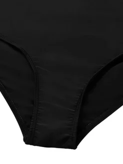 Online Retro Stage 1930s 3D Pearl Floral One-Piece Swimsuit Black