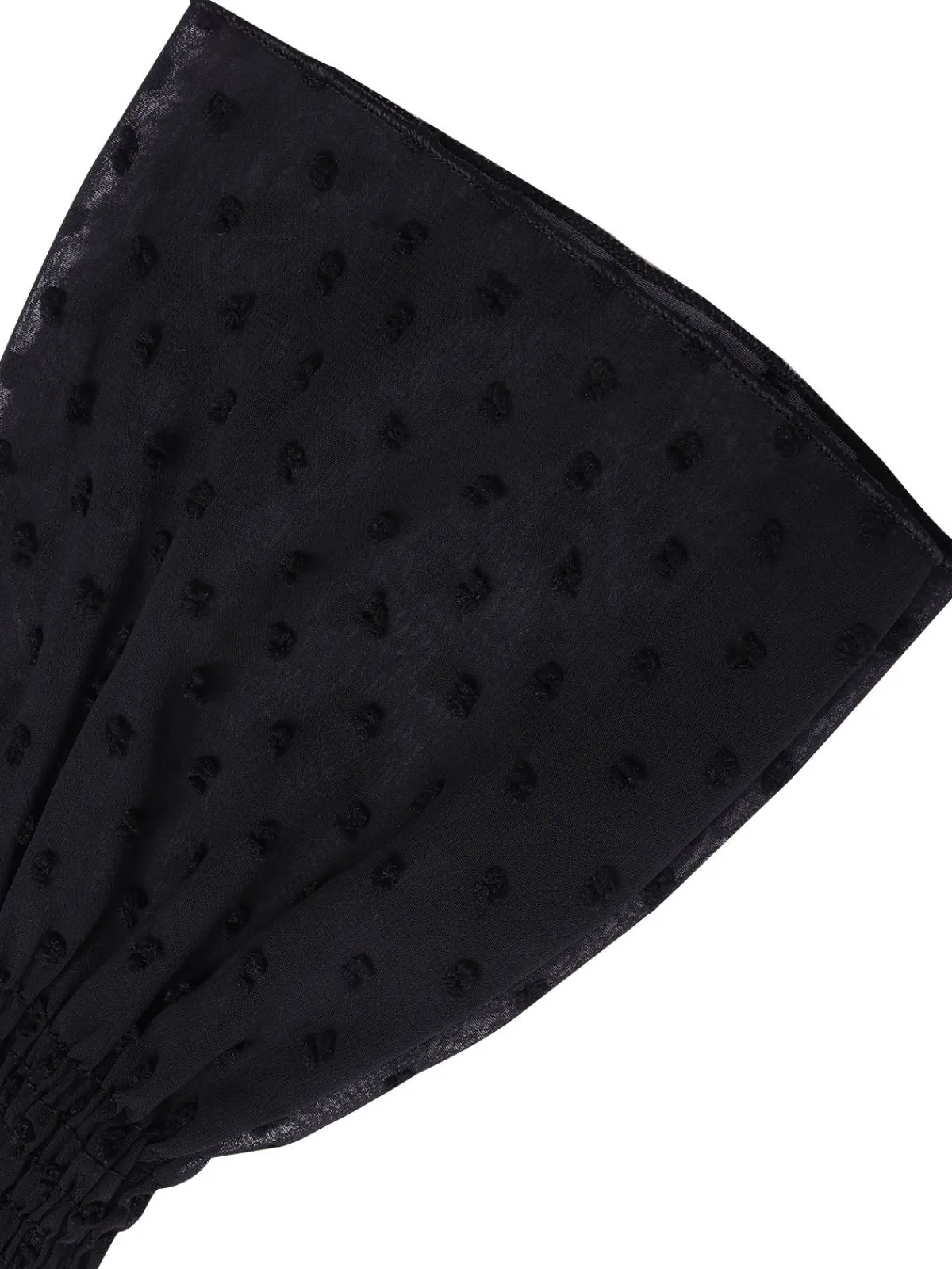 Best Retro Stage 1940s Dots Half Turtleneck Chiffon Dress Black