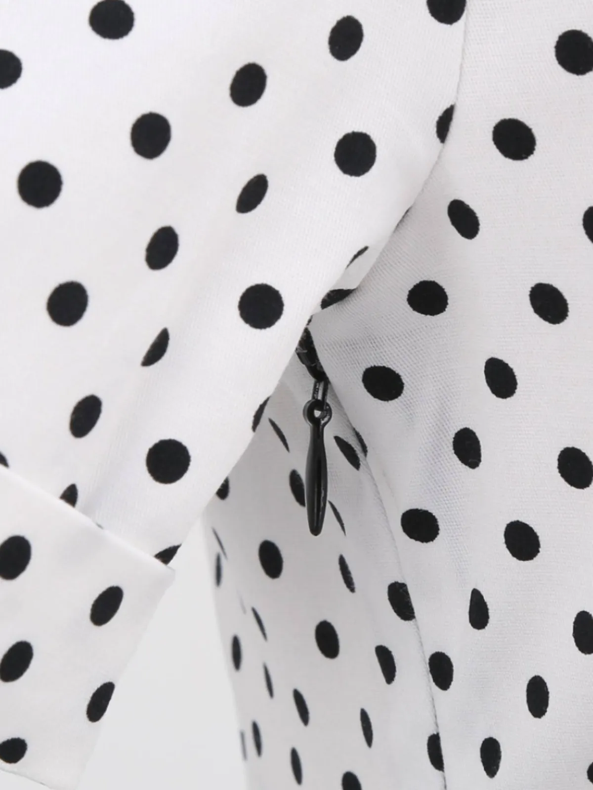 Best Retro Stage 1950s Dots Patchwork Dress Black