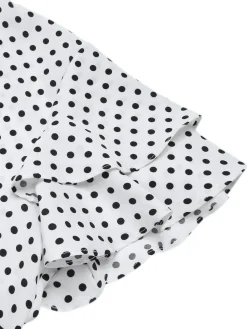 Outlet Retro Stage Black 1930s Dots Tie Neck Mermaid Dress