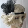 Online Retro Stage Black 1920s Feather Flapper Headband