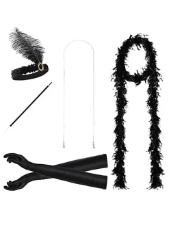 Online Retro Stage Black 1920s Flapper Costume Set