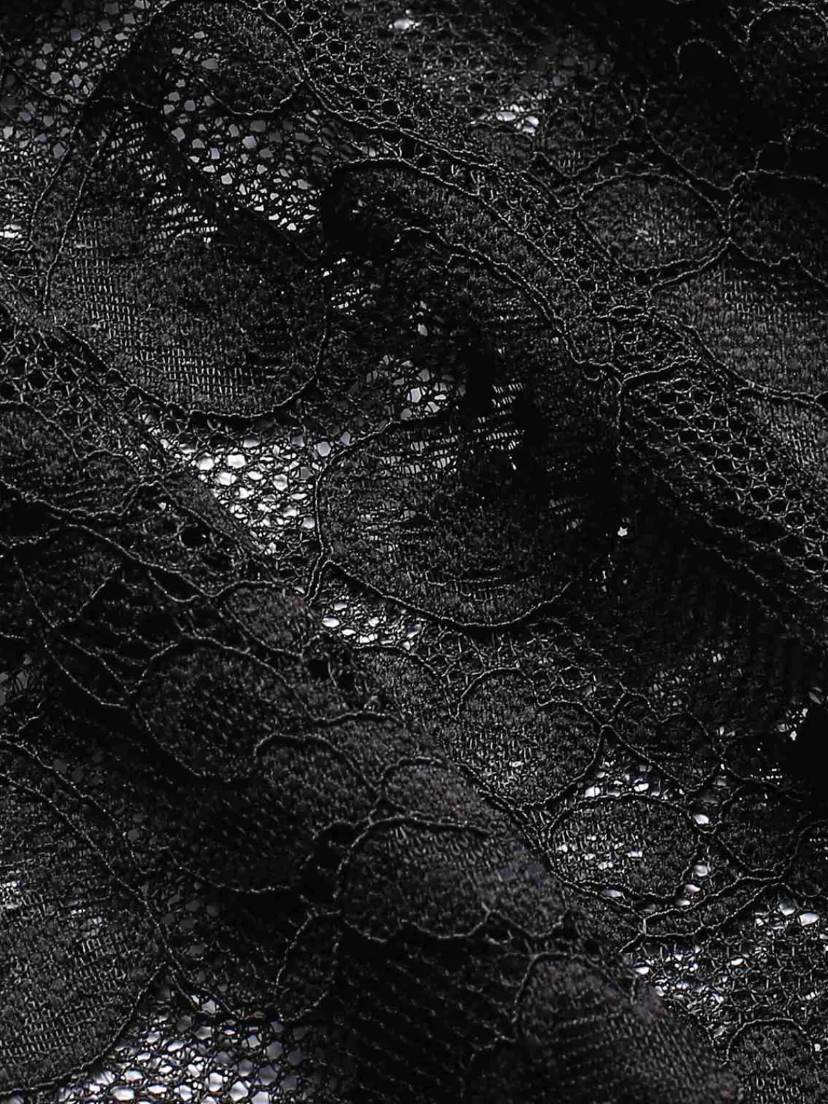 Outlet Retro Stage 1960s Flare Sleeved Lace Rhinestone Sheer Cape Black
