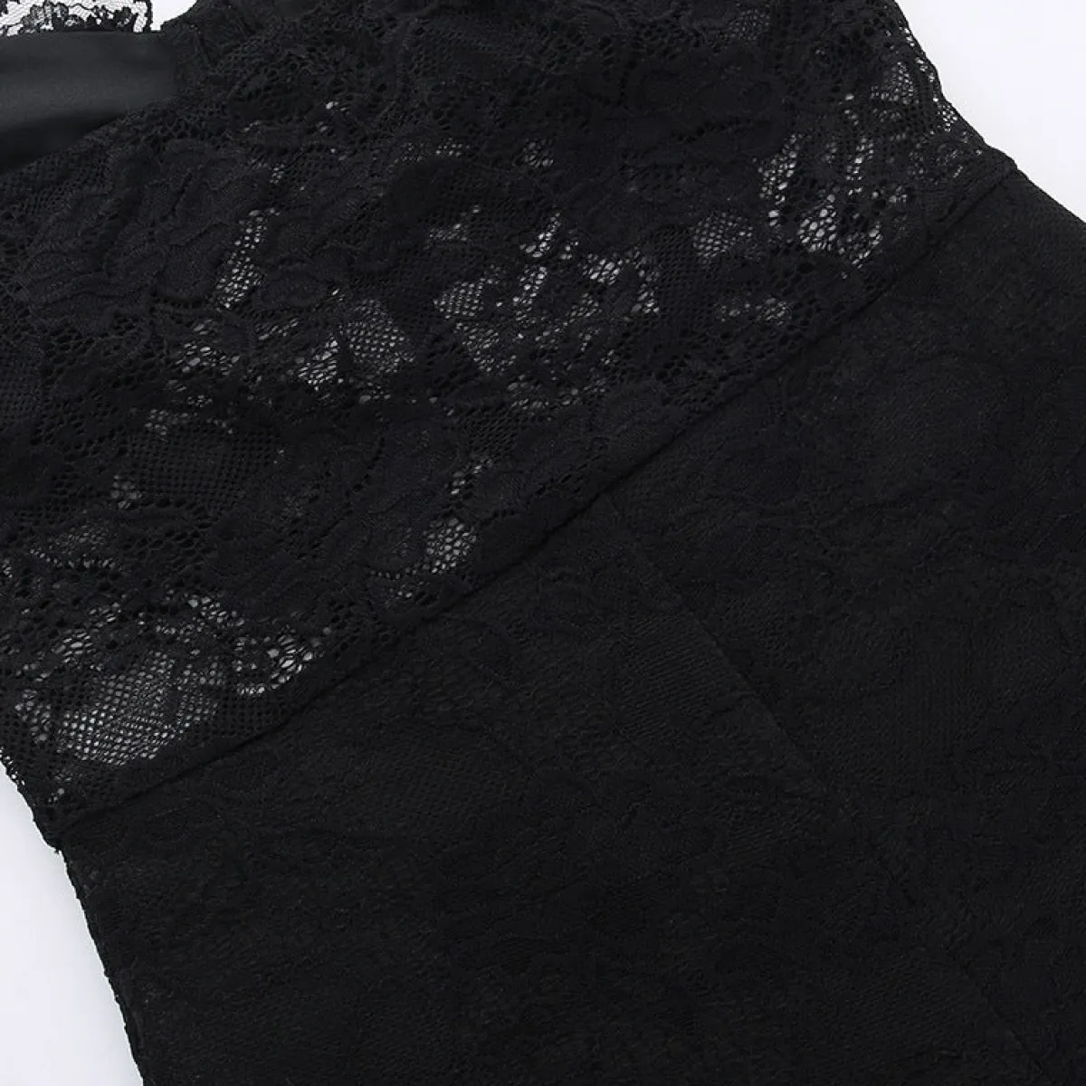 Clearance Retro Stage 1960s Floral Lace Bandeau Romper Black