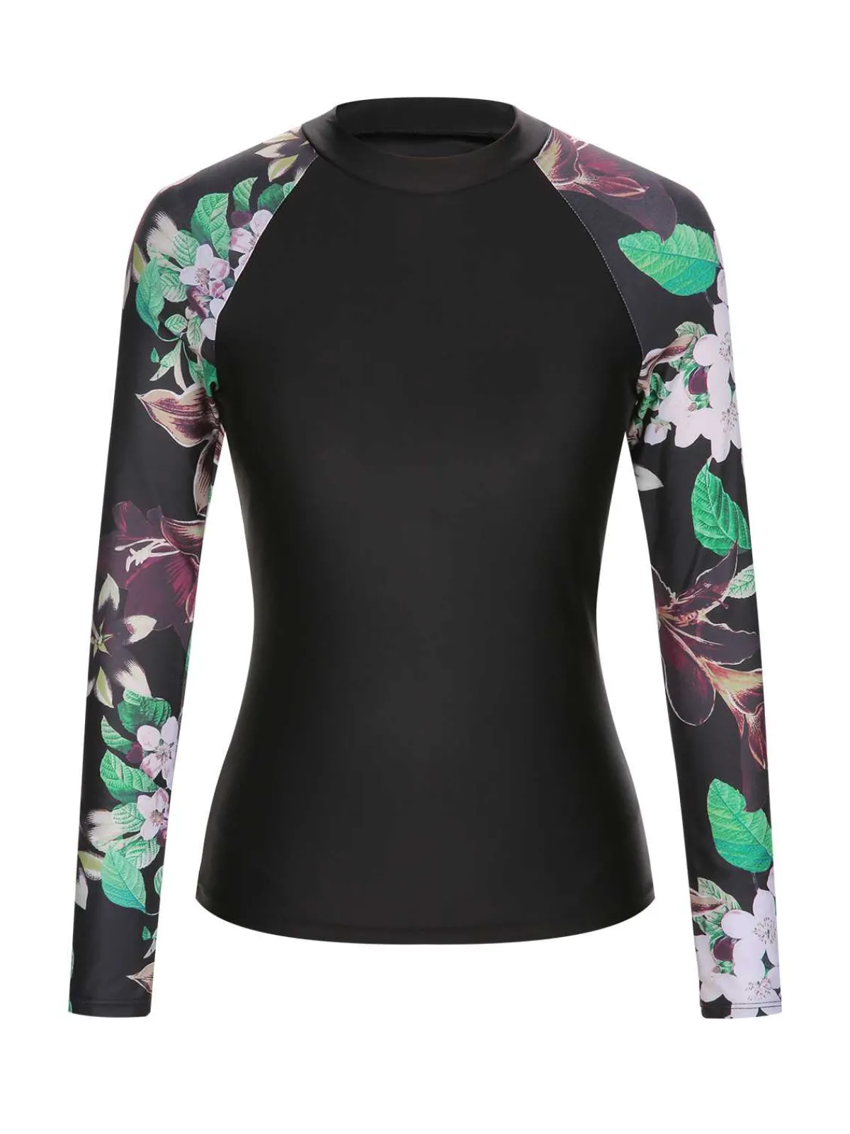 Online Retro Stage 1960s Floral Swimsuit Set Black