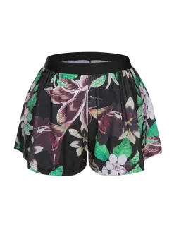 Online Retro Stage 1960s Floral Swimsuit Set Black
