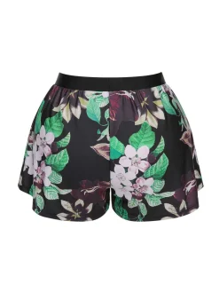 Online Retro Stage 1960s Floral Swimsuit Set Black