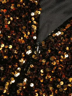 Fashion Retro Stage Black 1950s Gold Glitter Patchwork Dress