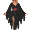 Best Retro Stage Black 1950s Halloween Bat Irregular Hem Dress