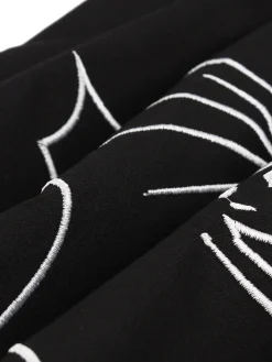 New Retro Stage 1950s Halloween Bat Lace-Up Dress Black