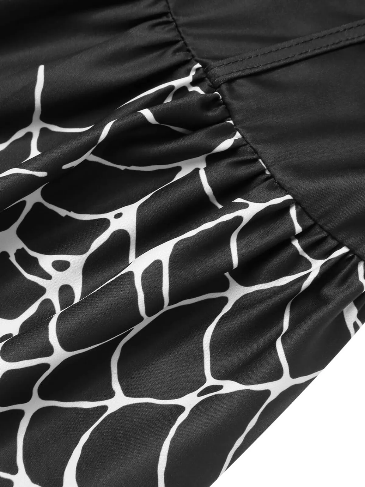 Best Retro Stage 1950s Halloween Bat Mesh Sleeved Dress Black