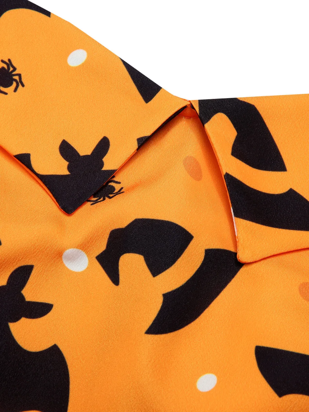Clearance Retro Stage Black 1950s Halloween Pumpkin Bat Halter Dress Black & Orange