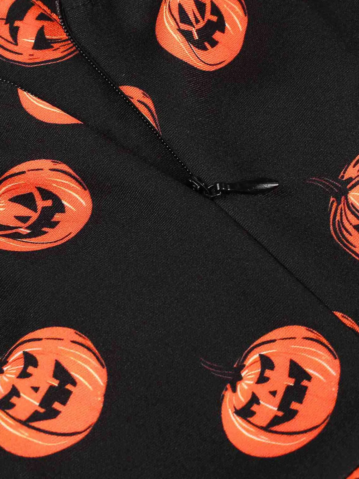 Discount Retro Stage 1950s Halloween Pumpkin Face Romper Black