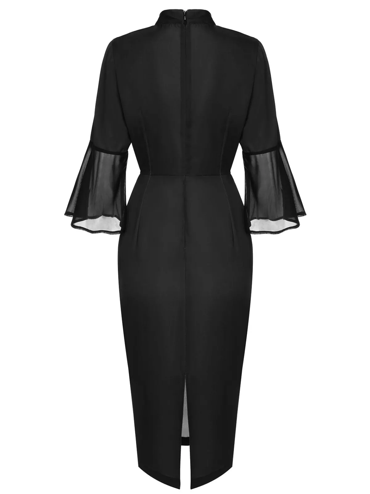 Clearance Retro Stage 1960s Halloween Spider Net Bell Pencil Dress Black