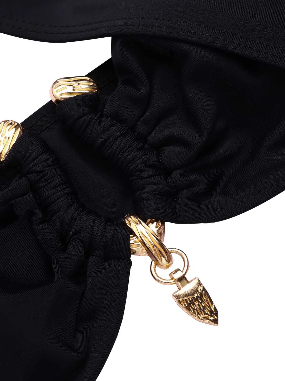 Online Retro Stage 1970s Halter Cross-Neck High-Waist Swimsuit Black