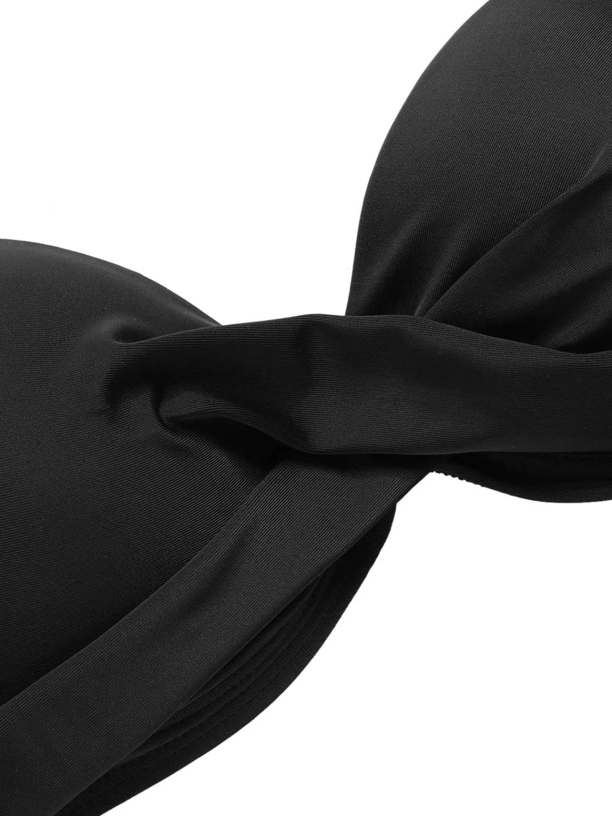 Online Retro Stage Black 1960s Halter Solid Swimsuit