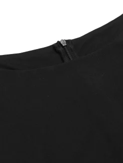 Online Retro Stage Black 1950s Heart Dot Swing Vintage Dress