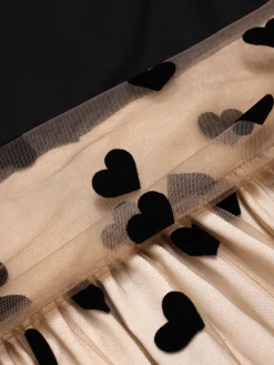 Online Retro Stage Black 1950s Heart Dot Swing Vintage Dress