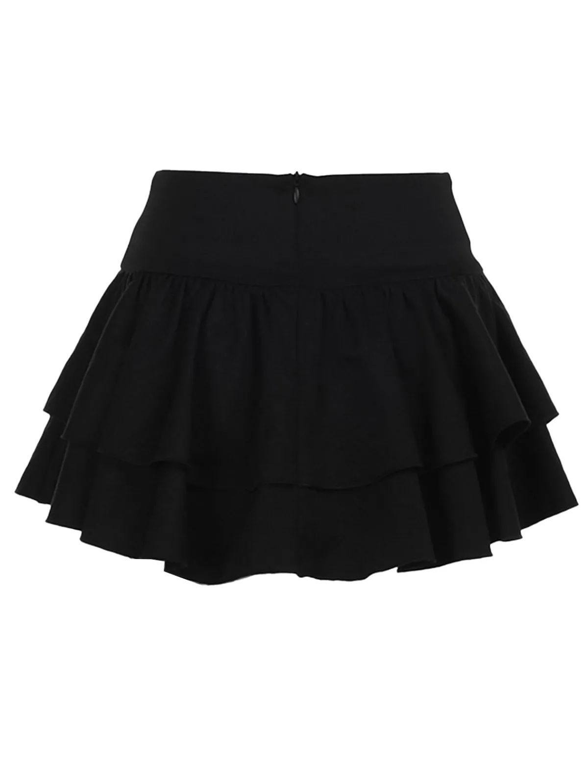 Outlet Retro Stage 1950s Lace-Up Cross Lace Skirt Black