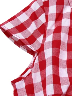 Clearance Retro Stage Black 1940s Lapel Plaids Belted Romper