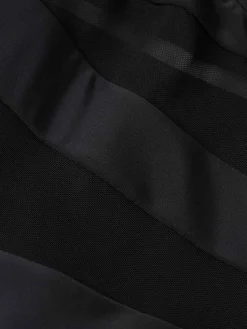 Outlet Retro Stage 1940s Layered Hem Halter Swimdress Black