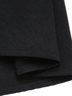 Online Retro Stage 1950s Leopard Lapel Pocket Coat Black