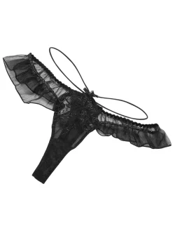 Clearance Retro Stage 1950s Mesh Patchwork Satin Cross Straps Nightgown Black