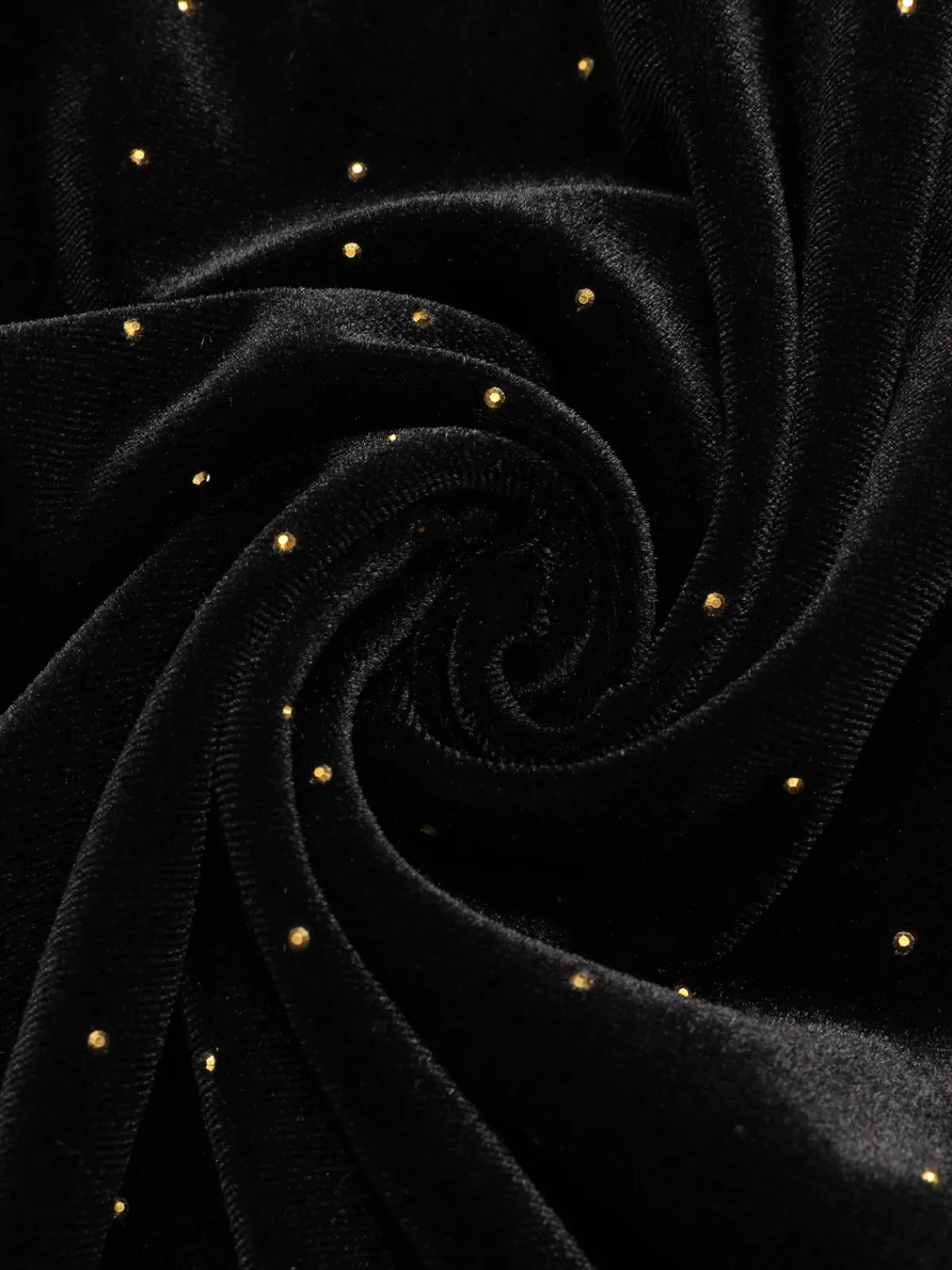 Hot Retro Stage 1960s Off-Shoulder Rhinestones Velvet Dress Black