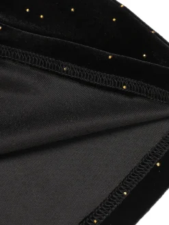 Hot Retro Stage 1960s Off-Shoulder Rhinestones Velvet Dress Black