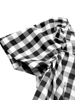 Fashion Retro Stage Black 1950s Plaid Swing Dress
