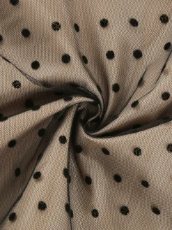 Hot Retro Stage 1950s Polka Dot Off-shoulder Patchwork Dress Black