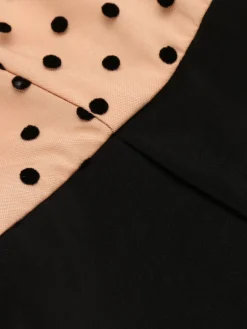 Hot Retro Stage 1930s Polka Dot Patchwork Belt Jumpsuit Black