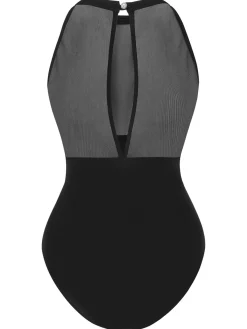 New Retro Stage 1950s Polka Dot Swimsuit Black