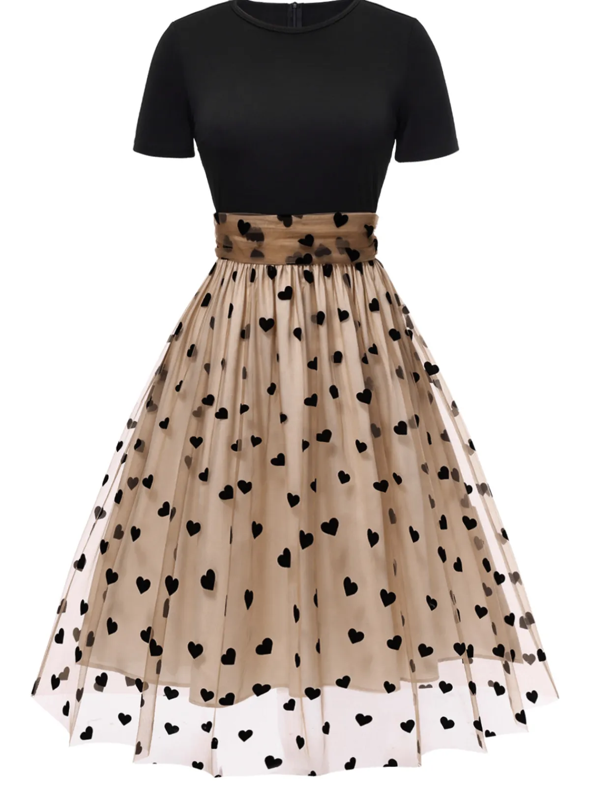 Sale Retro Stage Black 1950s Polka Dot Swing Vintage Dress