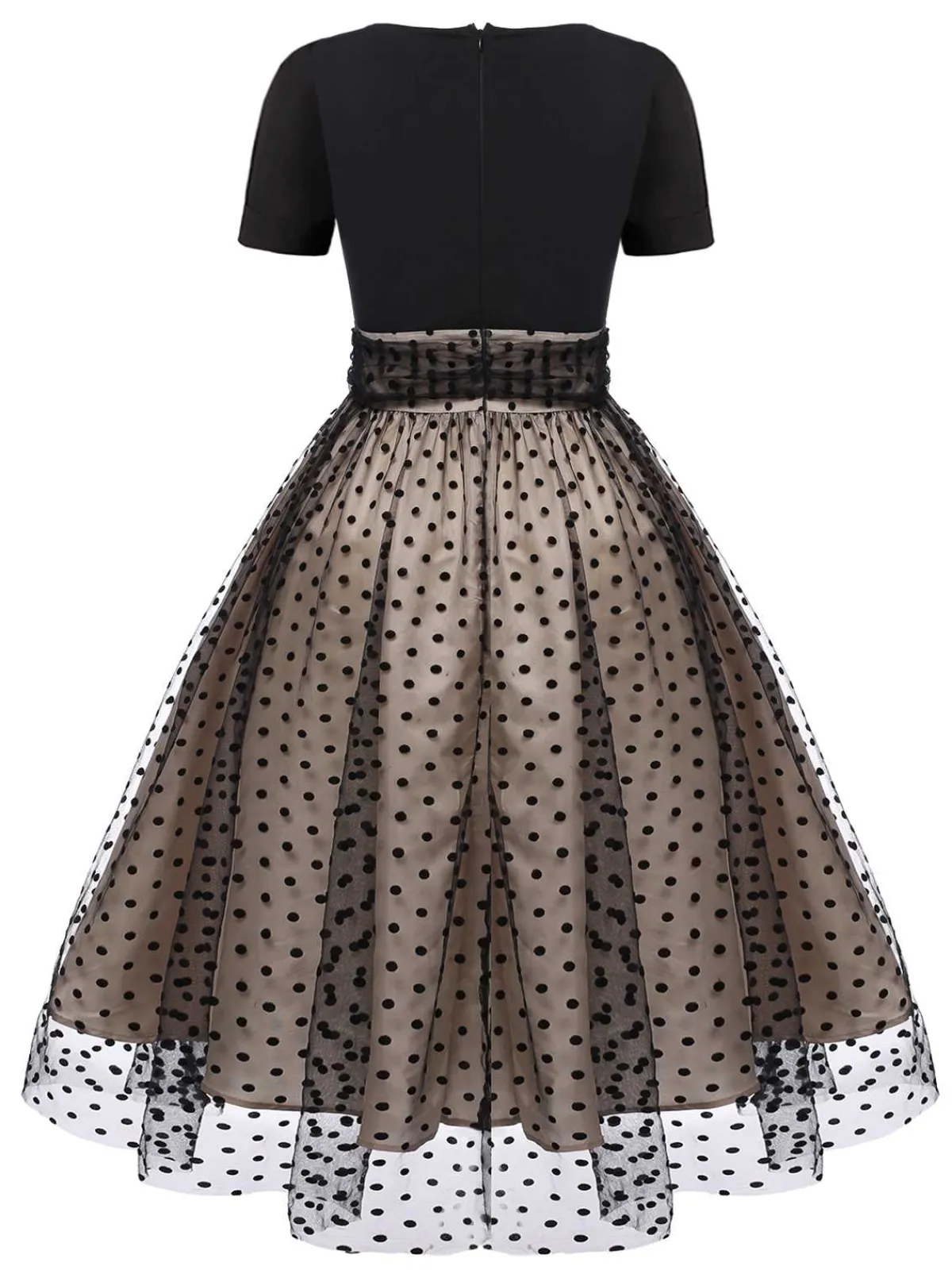 Sale Retro Stage Black 1950s Polka Dot Swing Vintage Dress