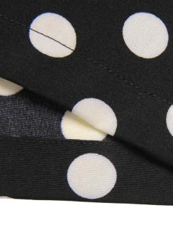 Outlet Retro Stage 1940s Polka Dots Cross Halter Jumpsuit Black