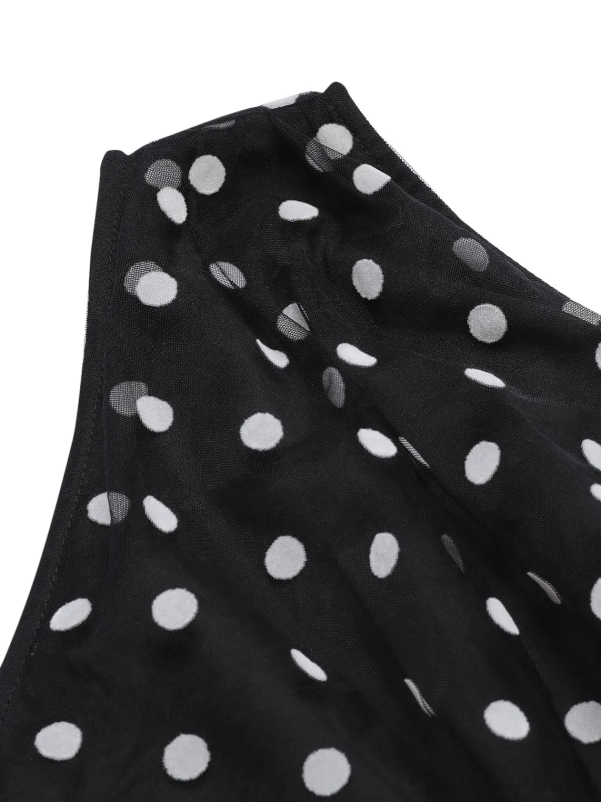 Discount Retro Stage 1930s Polka Dots Patchwork Jumpsuit Black