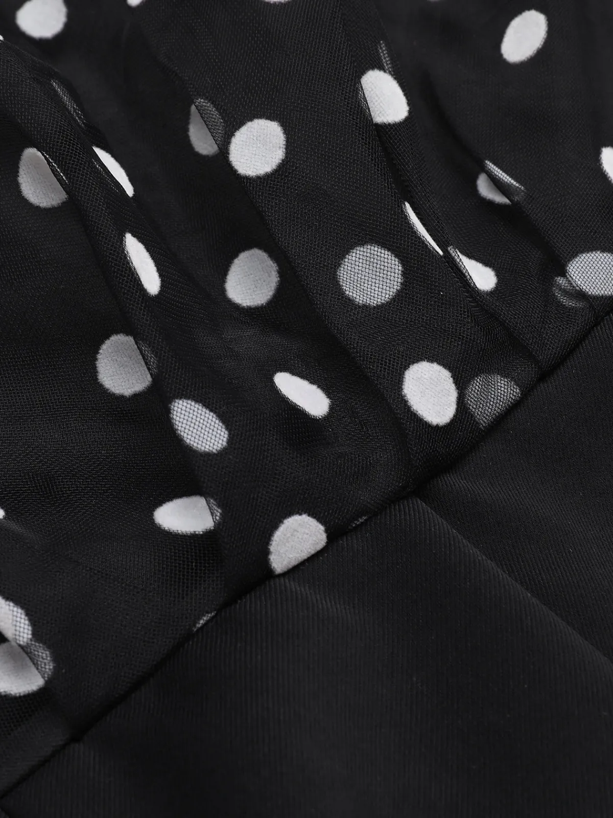 Discount Retro Stage 1930s Polka Dots Patchwork Jumpsuit Black