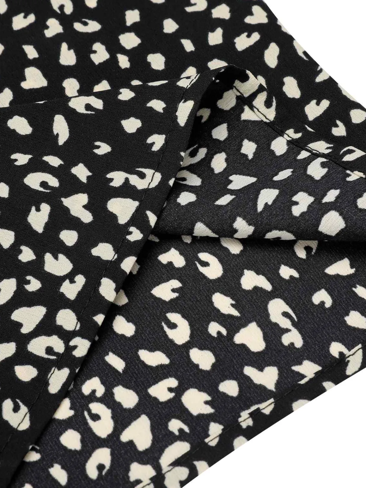Best Retro Stage 1950s Printed V-Neck Belted Romper Black