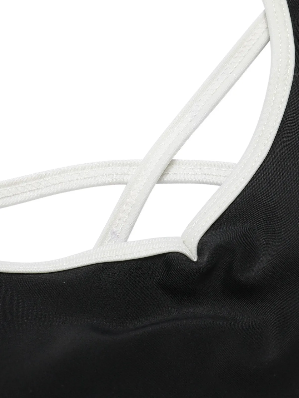 Online Retro Stage 1960s Puff Sleeves One-Piece Swimsuit Black