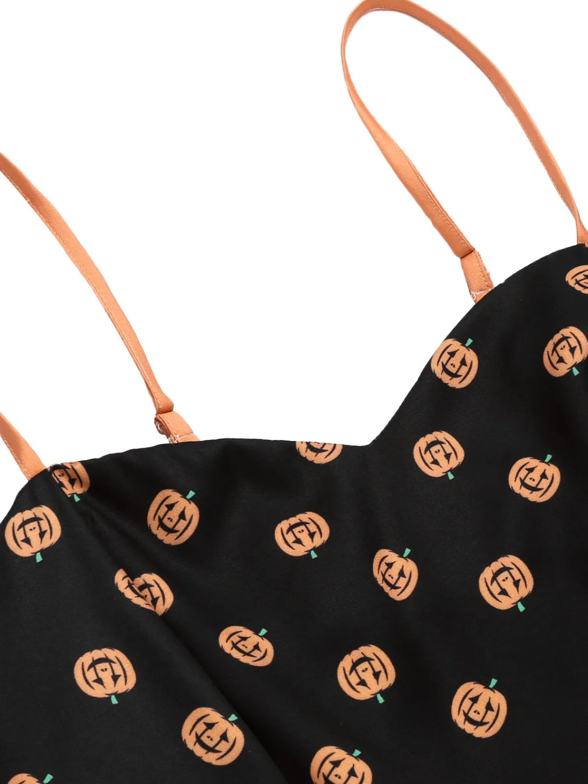 Best Retro Stage 1950s Pumpkins Romper & Skirt Black