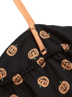 Best Retro Stage 1950s Pumpkins Romper & Skirt Black