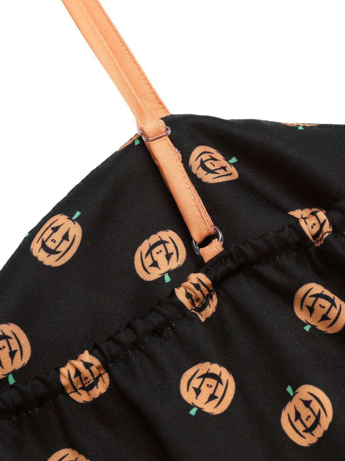 Best Retro Stage 1950s Pumpkins Romper & Skirt Black