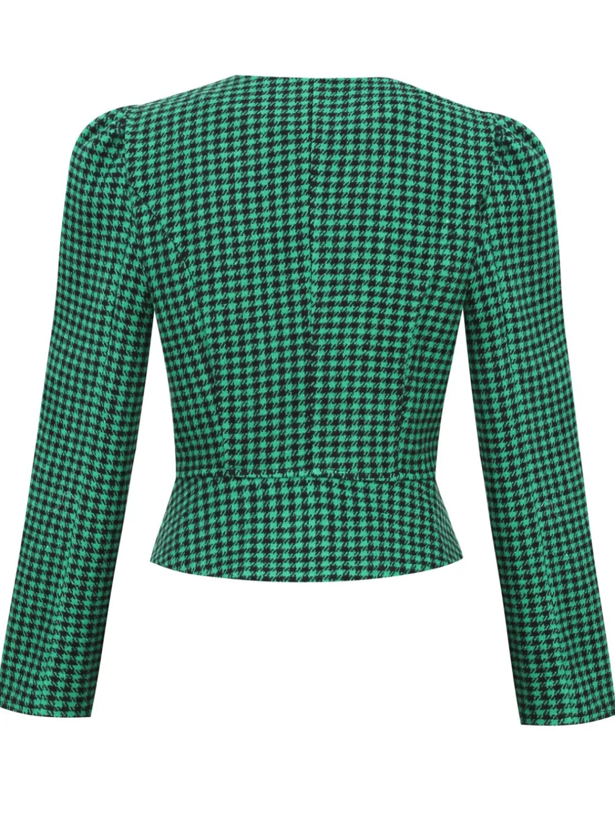 Online Retro Stage Black 1940s Retro Plaid Button Fitted Blazer