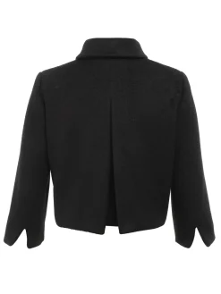 Clearance Retro Stage 1950s Retro Woolen Wrap Bolero Jacket Black