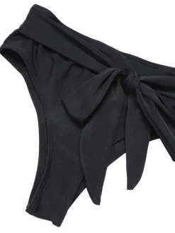 Fashion Retro Stage 1950s Ruffle Sleeve Split Swimsuit Black